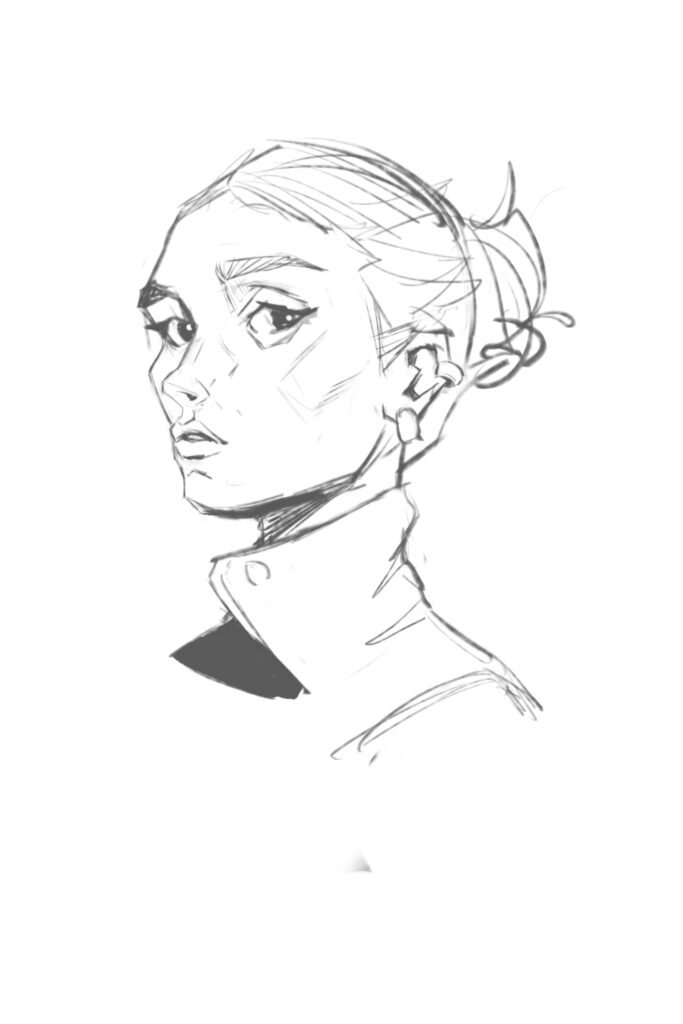 Affinity studio gratuit, un portrait dessiner par bwatacookie