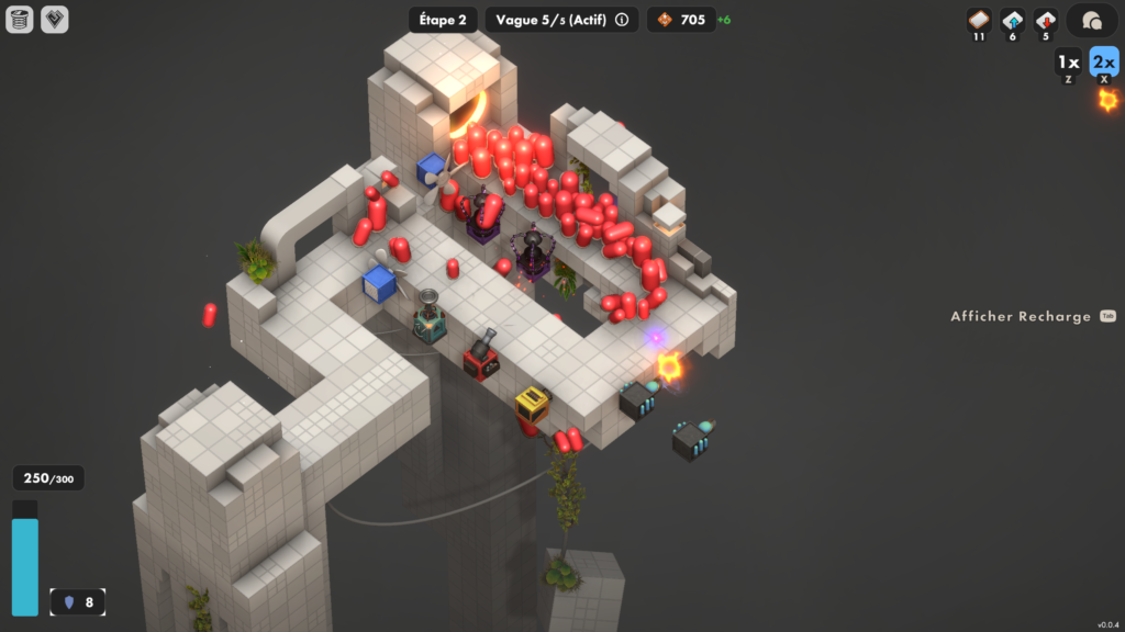 Capture d'écran gameplay Tower Lab tourelles physique