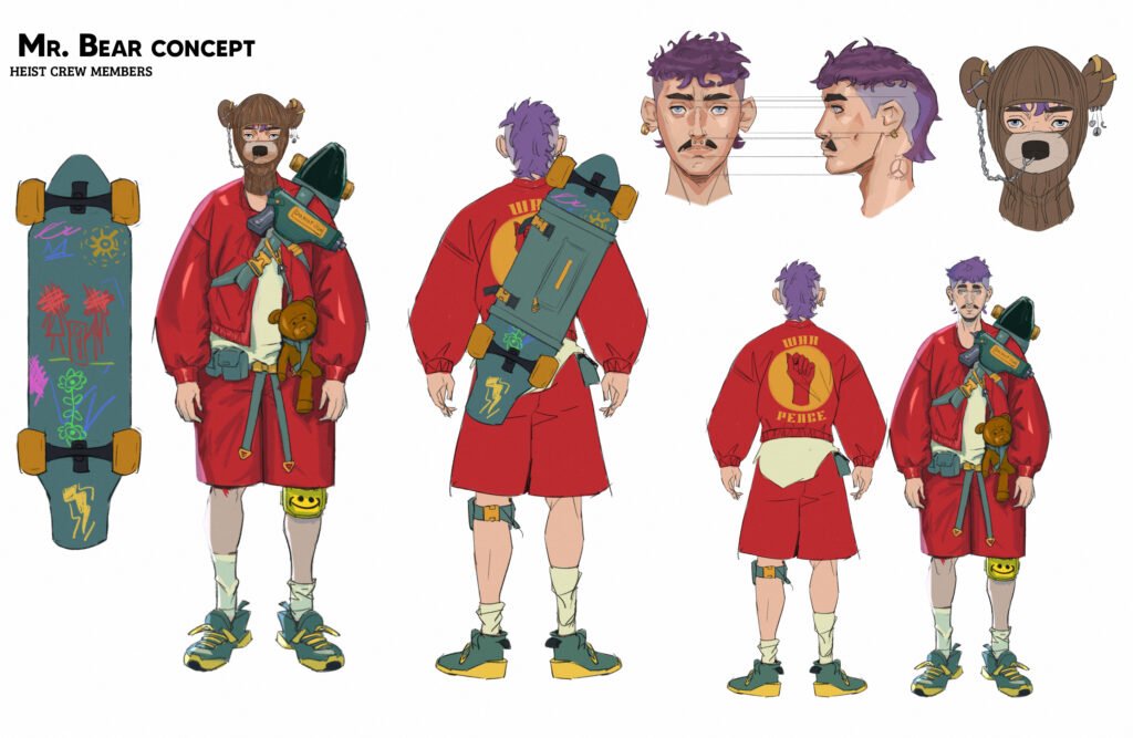 concept de personnage réaliser grace a mon apprentissage en autodidacte