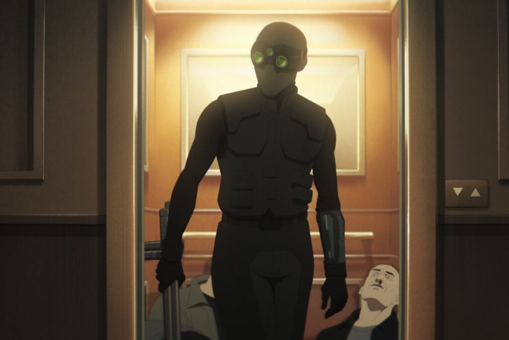 agent echelon debout et derriere elle des personnes qu'elle vient assommé