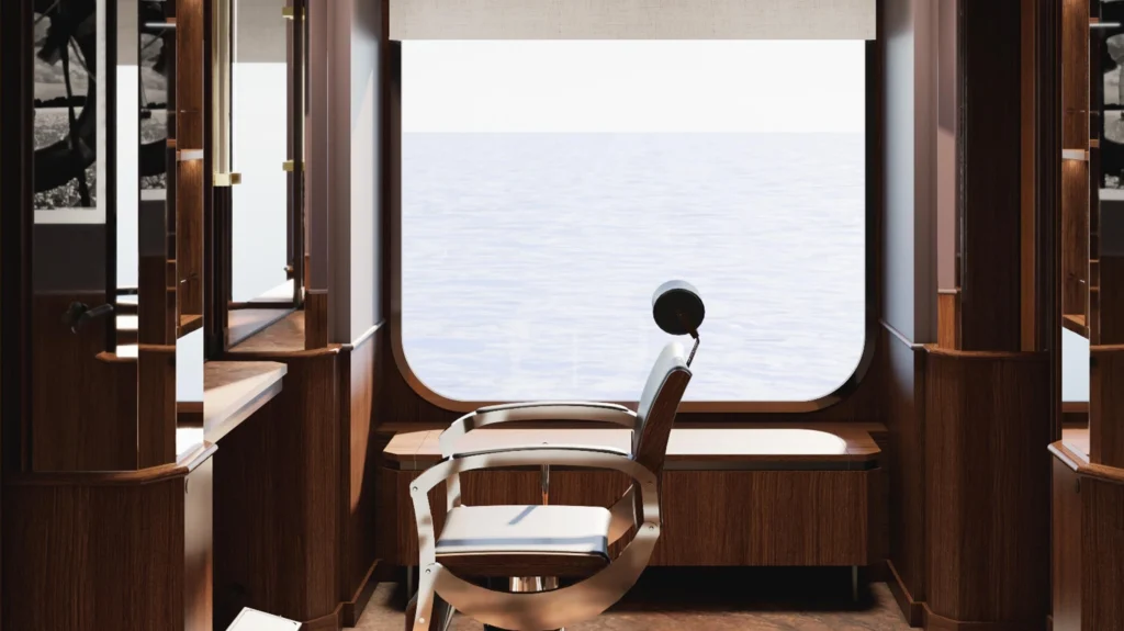 L’Orient Express Corinthian : le futur du luxe navigue à la voile 5 Orient Express PAGE YACHT FACILITY WELLNESS BARBIER EXTRA SLIDER 1